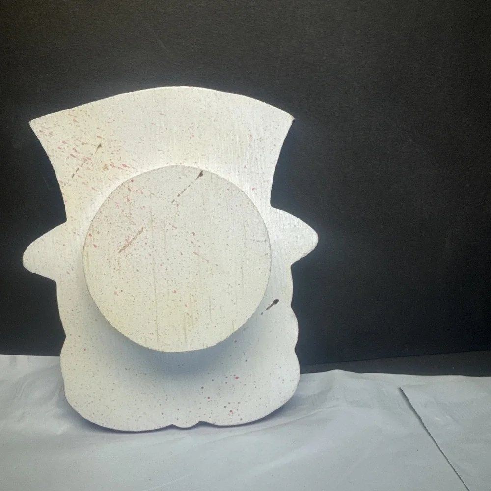 Cute Wooden Handpainted Snowman Wall‎ Decor w/attached Red Nose